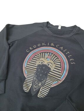 Crooks & Castles Pharaoh Black Sweatshirt Streetwear Top Size: Small